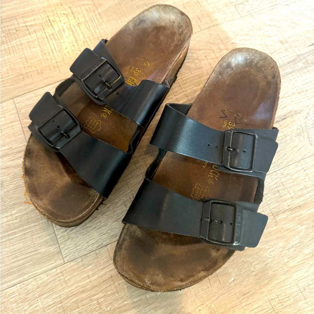 Birkenstock Arizona | Sz 39 | Black Leather | Pre-owned